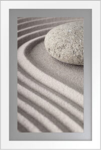Tranquility IV 24″W Artwork with White Frame