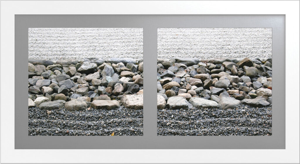 Elegant abstract artwork with textured layers and neutral tones, framed in white, perfect for modern.