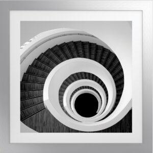 Geometric Square I 30″ Square Artwork with Antique Silver Frame