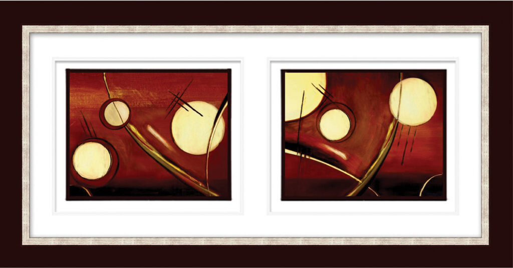 Bright abstract artwork featuring glowing circles and curved lines, framed in Callisto style.