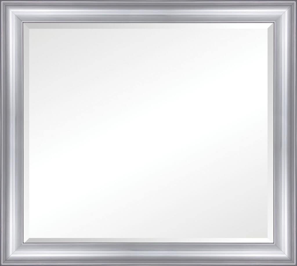 Argento Silver 40"W x 36"H beveled vanity mirror for elegant bathroom decor.
