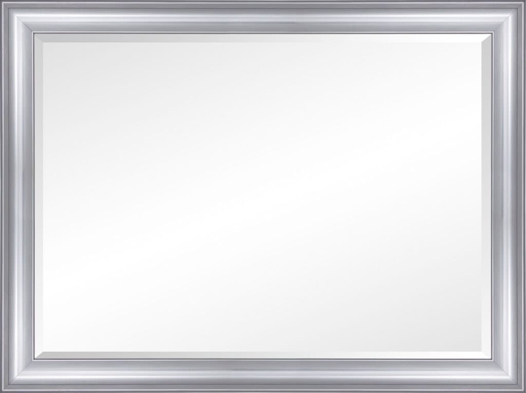 Argento Silver 48"W x 36"H beveled vanity mirror for elegant bathroom decor.