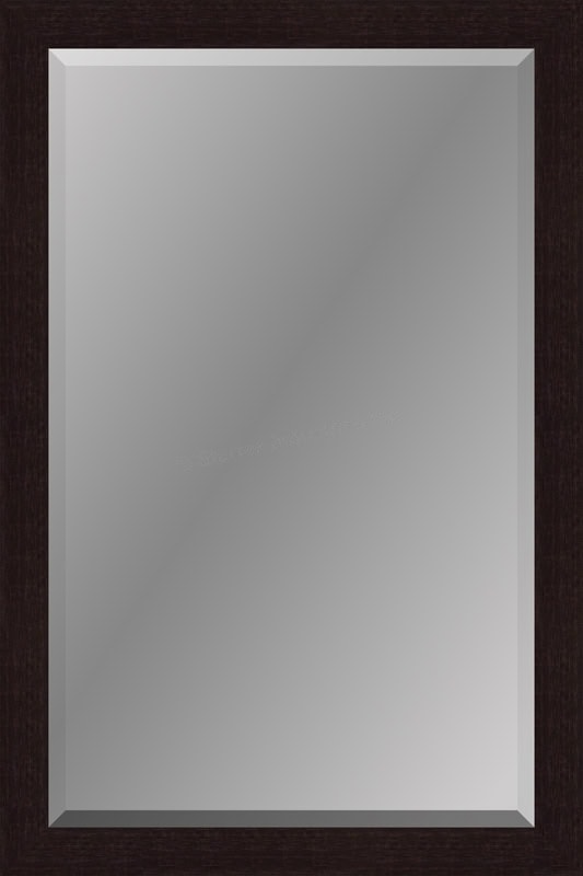 Ipe Brown beveled mirror by Fornari, 24"W x 36"H, elegant wall decor.