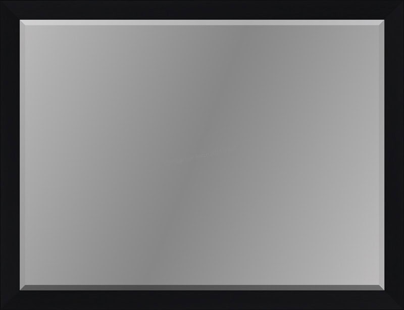 Fornari Black 51.5"W x 39" beveled vanity mirror for bathroom decor.