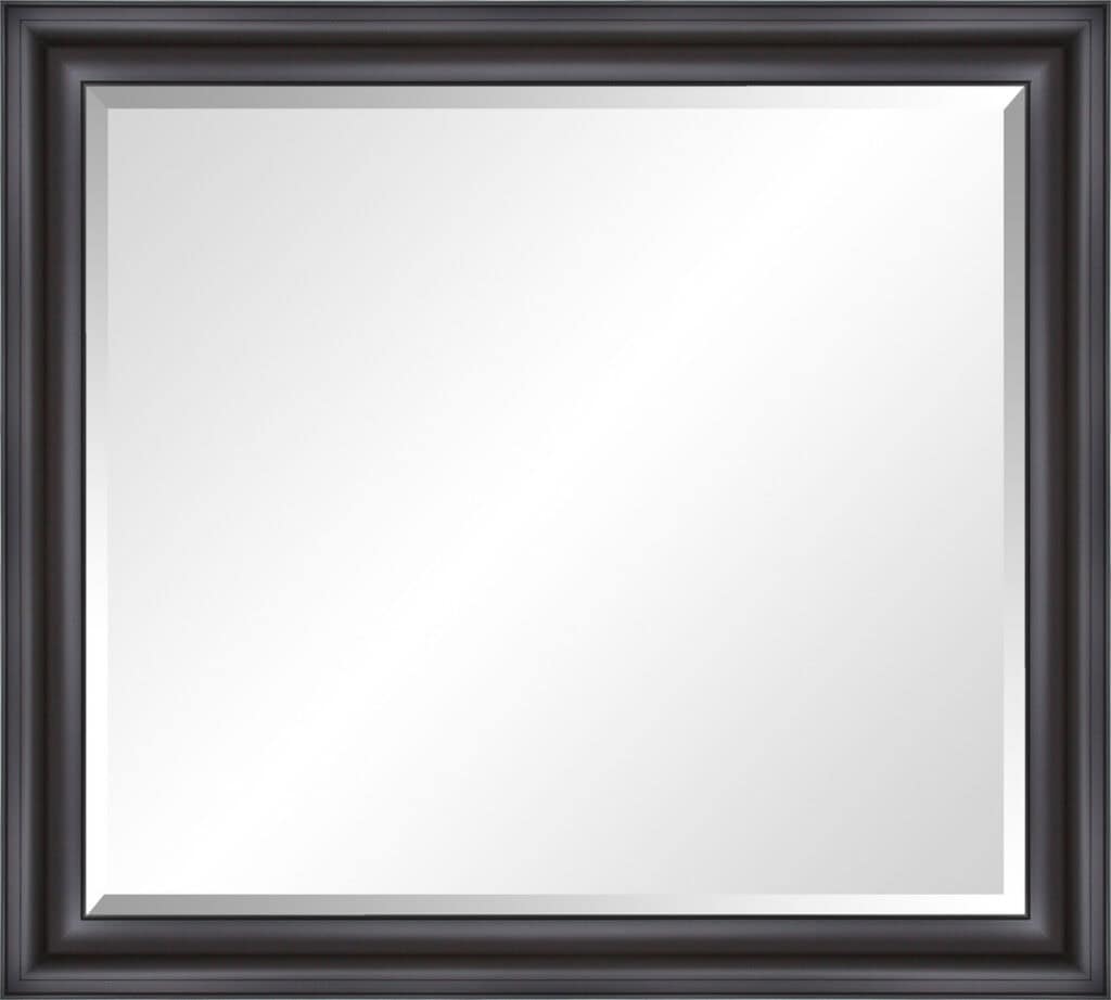 Argento Black 40"W x 36"H beveled vanity mirror for elegant bathroom decor. High-quality, stylish, a.