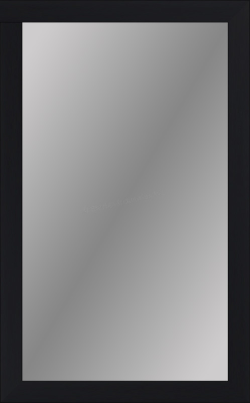 Fornari Black 28"W x 45"H non-beveled mirror for modern decor.